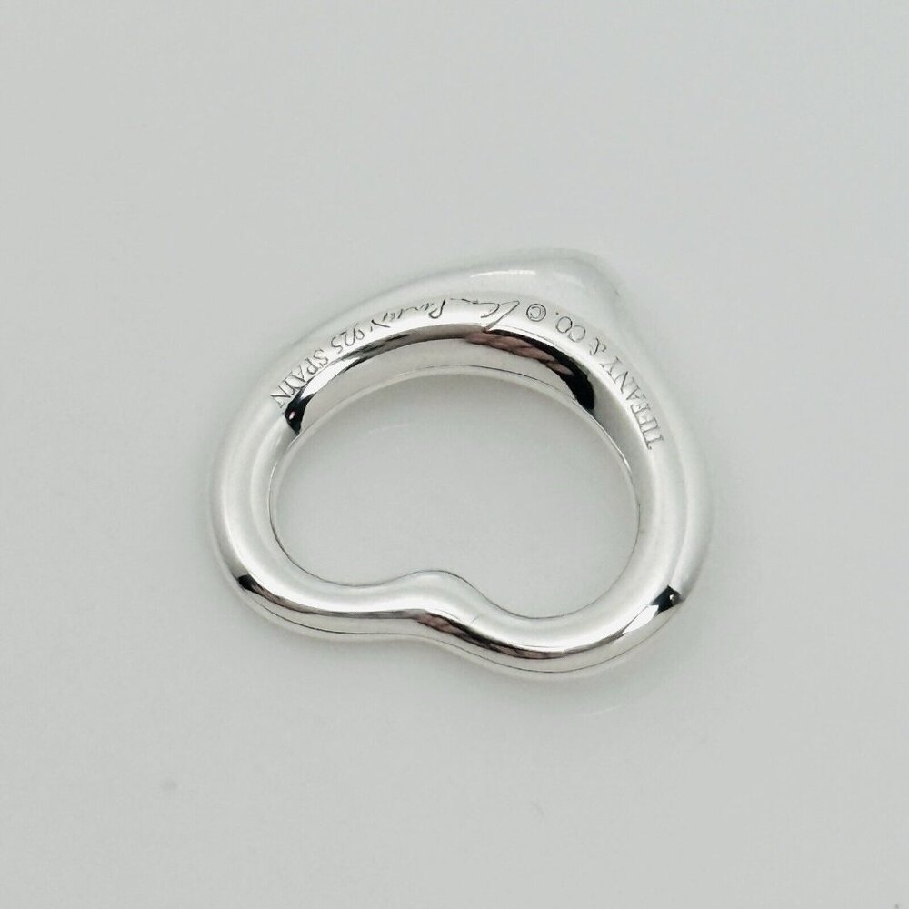 Tiffany Elsa Peretti Mini Small Open Heart Pendant Charm in Sterling Silver - Picture 3 of 7